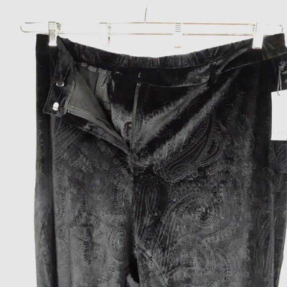 Dex Plus Velvet Pants Women's Plus Size 3X Black Paisley Textured - Picture 4 of 11